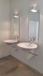2 design Philip Starck Wastafels met Zuil en Handdoekhouder, Huis en Inrichting, Verzenden, 50 tot 100 cm, Zo goed als nieuw, Minder dan 100 cm
