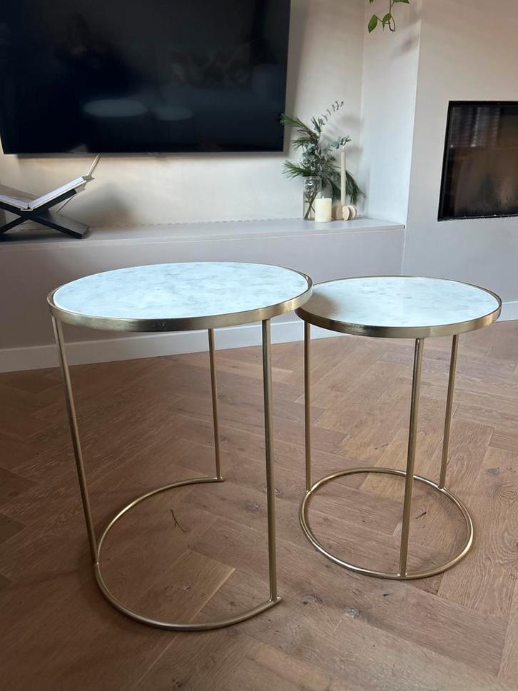 Zara Home Bijzettafels - Set van 2, Huis en Inrichting, Tafels | Bijzettafels, Zo goed als nieuw, Rond, 45 tot 60 cm, Minder dan 55 cm