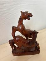 Houtsnijwerk paarden, Antiek en Kunst, Kunst | Beelden en Houtsnijwerken, Ophalen of Verzenden