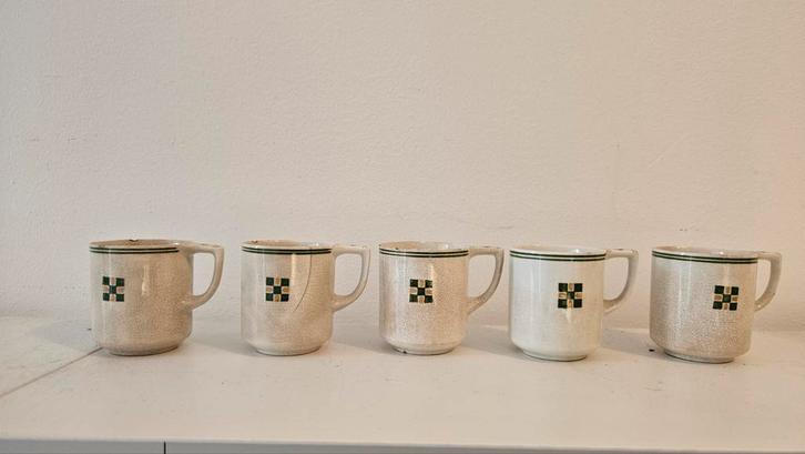 5 Vintage Chris van der Hoef Kopjes, Antiek en Kunst, Antiek | Keramiek en Aardewerk, Ophalen of Verzenden
