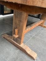 Oude eiken kloostertafel, 200 cm of meer, 50 tot 100 cm, Gebruikt, Rechthoekig