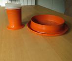 Tupperware Vintage/Retro - Kinder Bord en Anti-lek Beker, Ophalen, Gebruikt, Bruin, Overige typen