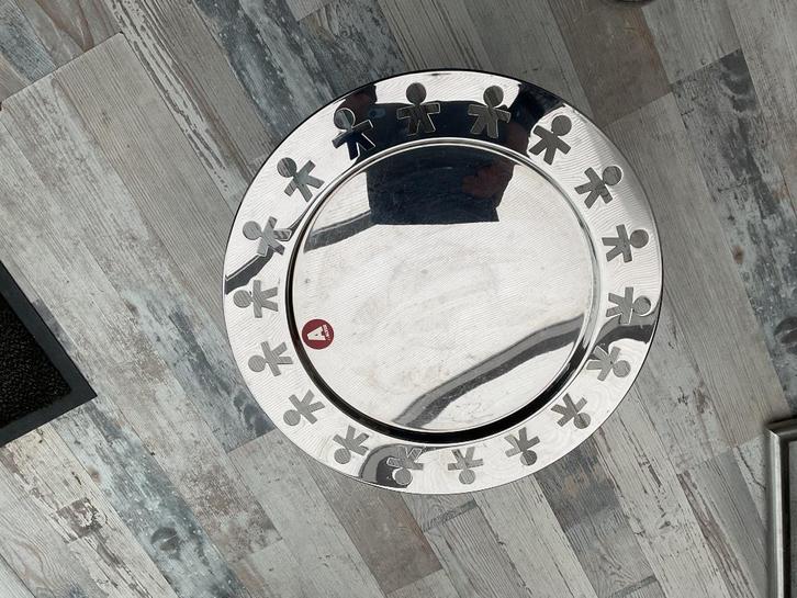 Mooie RVS Alessi schaal, dienblad, Huis en Inrichting, Woonaccessoires | Dienbladen, Zo goed als nieuw, Metaal, Rond, Ophalen of Verzenden