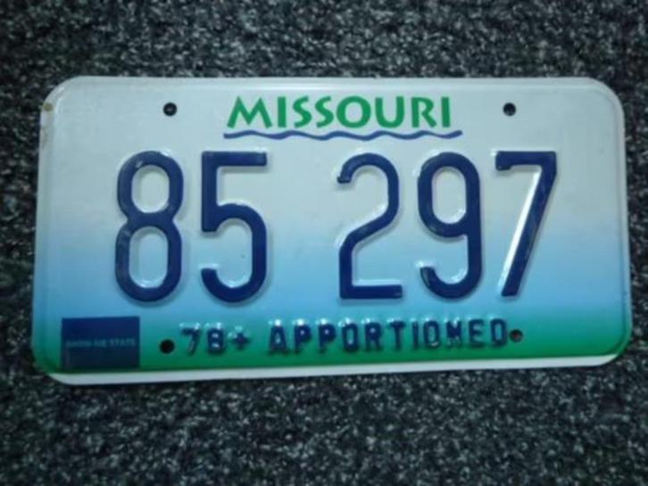 Kentekenplaat licenseplate Missouri USA, Verzamelen, Automerken, Motoren en Formule 1, Gebruikt, Auto's, Verzenden