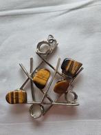 Tijgeroog , moderne hanger, Sieraden, Tassen en Uiterlijk, Broches, Overige materialen, 4 tot 7 cm, Gebruikt, Bruin