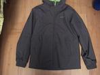 Bruine jas / groene voering maat 146 / 152 + muts / capuchon, Quechua, Ophalen of Verzenden, Zo goed als nieuw, Jongen