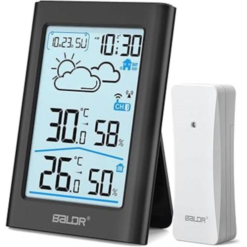 oplaadbaar weerstation Draadloos voor binnen & buiten klok, Audio, Tv en Foto, Weerstations en Barometers, Nieuw, Weerstation
