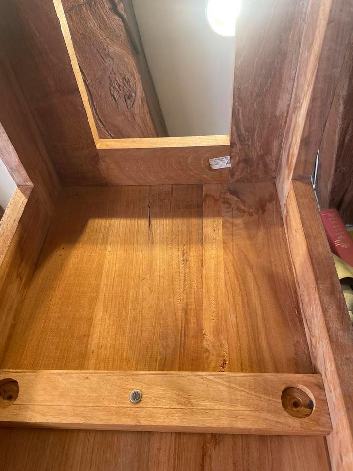 Houten Bank met kussen  - Stevig & Stijlvol, Antiek en Kunst, Antiek | Meubels | Stoelen en Banken, Ophalen of Verzenden