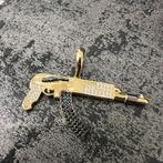 14 karaat gouden hanger ak47 kettinghanger wapen pistool gun, Ophalen of Verzenden, Nieuw, Goud, Kruis of Symbool