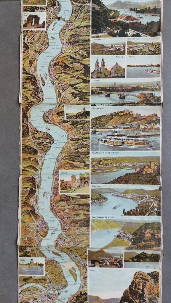 *Vintage Litho Rhein Panorama - Köln - Mainz, Verzamelen, Ansichtkaarten | Buitenland, Gelopen, Duitsland, Voor 1920, Ophalen of Verzenden