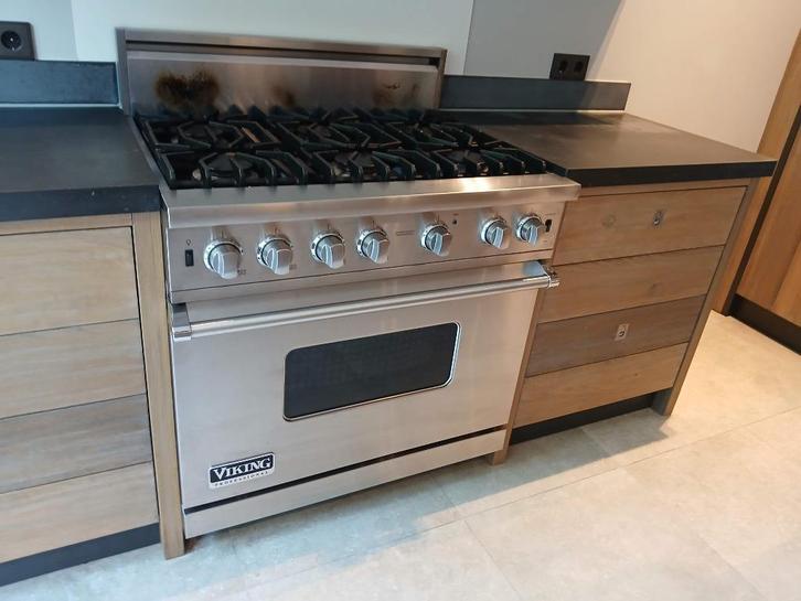 Viking fornuis 92 cm, Witgoed en Apparatuur, Fornuizen, Gebruikt, Vrijstaand, Gas, 5 kookzones of meer, 95 cm of meer, 60 cm of meer