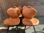 4 Bruine Eetkamerstoelen - Moderne Stijl, Ophalen, Gebruikt, Bruin, Metaal