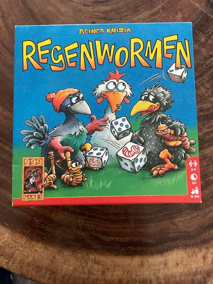 Regenwormen - Leuk dobbelspel!, Hobby en Vrije tijd, Gezelschapsspellen | Bordspellen, Zo goed als nieuw, Een of twee spelers