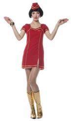 Leuk rood/goud STEWARDESS jurk + petje, Carnaval, Nieuw, Kleding, Ophalen