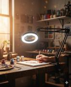 Vergrootglas met LED-verlichting en Tafelklem, Hobby en Vrije tijd, Vergrootglazen, Loepen en Loeplampen, Ophalen of Verzenden