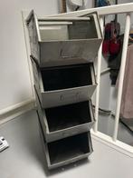 4 metalen opbergbakken grijs, Ophalen, Gebruikt