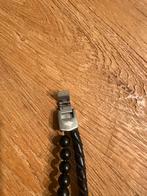 Fossil Heren Armband Leer/Kralen Zwart, Zwart, Leer, Ophalen of Verzenden, Zo goed als nieuw