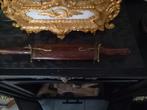 Mes en vork in houten bewerkte houder uit India, Antiek en Kunst, Ophalen of Verzenden