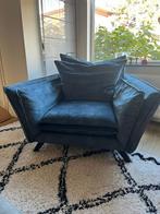 Blauwe Velvet Fauteuil - Groot!, Ophalen, 75 tot 100 cm, Zo goed als nieuw, 100 tot 125 cm