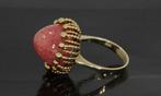 Robuuste Rhodochrosiet 14k gouden fraaie dames ring vintage, Voordeelsieraden, Ophalen of Verzenden, Zo goed als nieuw, 17 tot 18
