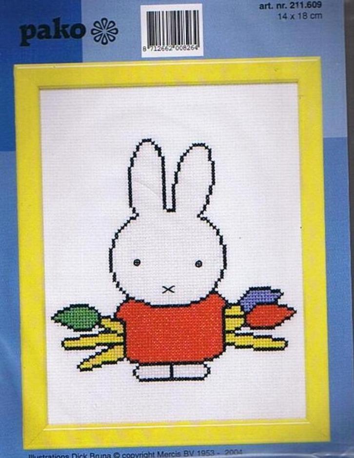 Cado aanbieding NIJNTJE borduurpakket  met verfkwasten, Hobby en Vrije tijd, Borduren en Borduurmachines, Nieuw, Borduurpakket