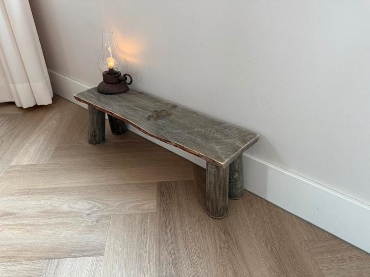 Landelijk houten krukje / decoratief bankje – 60x20x20 cm, Huis en Inrichting, Woonaccessoires | Overige, Nieuw, Ophalen of Verzenden