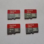 4 x Sandisk ultra micro sdhc kaart 16GB, Ophalen of Verzenden, Fotocamera, SDHC, Zo goed als nieuw