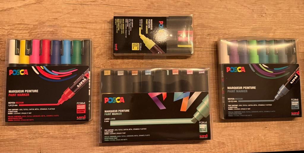 4 nieuwe posca stiften sets 28 stuks totaal, Ophalen of Verzenden, Nieuw, Potlood of Stift
