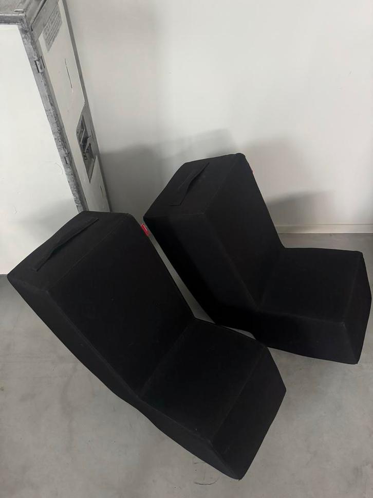 2 Zwarte Lummel Stoelen, Huis en Inrichting, Stoelen, Gebruikt, Twee, Stof, Zwart, Ophalen