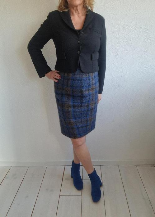 Purdey rok. Maat 40. Blauw/bruin/ruit., Kleding | Dames, Rokken, Zo goed als nieuw, Maat 38/40 (M), Overige kleuren, Knielengte
