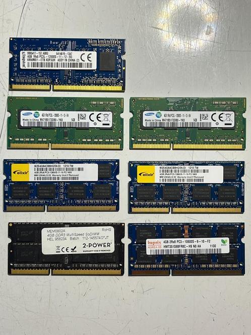 Partij 7x 4GB DDR3(4x) & DDR3L(3x) RAM SODIMMs, Computers en Software, RAM geheugen, Desktop, DDR3, Ophalen of Verzenden