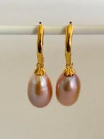 Parel Oorbellen OudRoze Echte Parels, Peervormig 14K Goud, Sieraden, Tassen en Uiterlijk, Oorbellen, Hangers, Overige kleuren