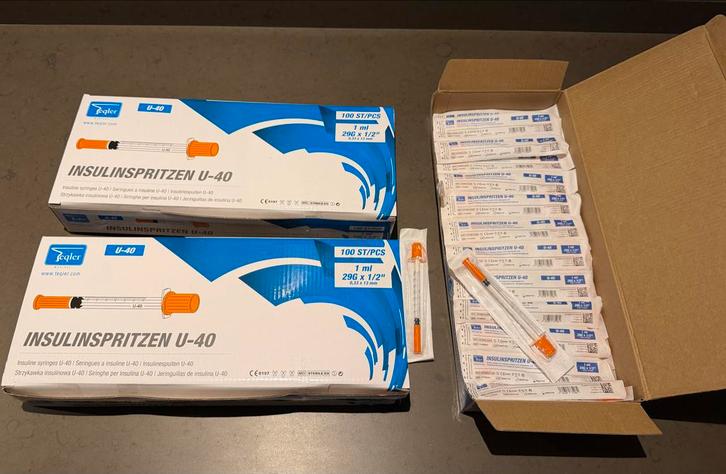 Insulinespuiten (275 stuks)Teqler U-40-0,33 x 13 mm 29Gx 1/2, Diversen, Verpleegmiddelen, Nieuw, Ophalen of Verzenden