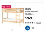 Mydal ikea stapelbed, Gebruikt, 90 cm, Tweepersoons, Ophalen of Verzenden