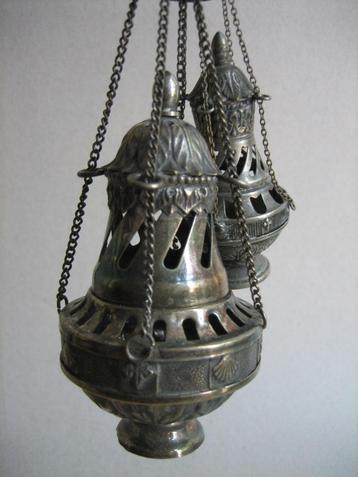 Oud miniatuur godslamp 2x zilver beschikbaar voor biedingen