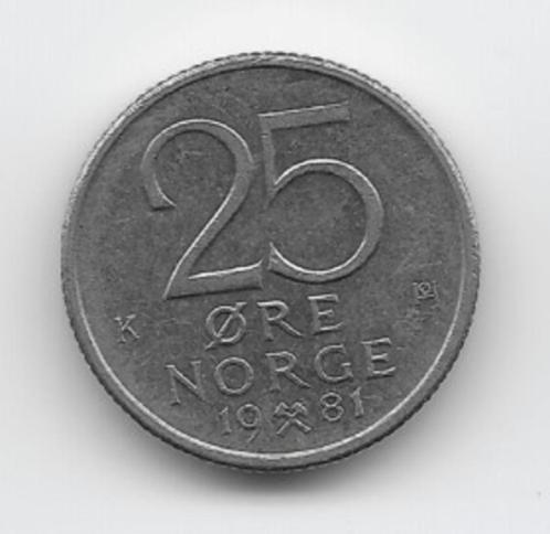 Noorwegen 25 øre 1981 KM# 417, Postzegels en Munten, Munten | Europa | Niet-Euromunten, Losse munt, Overige landen, Verzenden