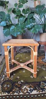 Krukje plantentafel bijzettafel webbing bamboe, Ophalen of Verzenden, Zo goed als nieuw, Hout
