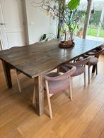 Vintage eettafel 220x110, Ophalen, Gebruikt, 100 tot 150 cm, 200 cm of meer