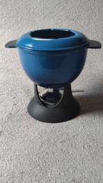 NIEUW blauw geëmailleerde gietijzeren fondueset -IKEA senior, Huis en Inrichting, Keuken | Potten en Pannen, Ophalen of Verzenden