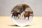 wandbord 2x  Spode  paarden in de sneeuw kerst  als nieuw, Ophalen of Verzenden