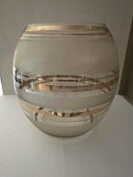 Glazen vaas groot mat, helder en 4 goudranden, Antiek en Kunst, Antiek | Glas en Kristal, Ophalen of Verzenden