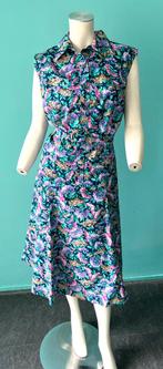 Vintage jaren 70 jurk gekleurd gebloemd maat 46, Overige kleuren, Verzenden, Jurk, Vintage