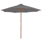 Parasol met houten paal 300 cm antraciet gratis bezorgd, Tuin en Terras, Parasols, Nieuw, Kantelbaar, Ophalen of Verzenden, Stokparasol