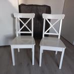 Keukenstoelen, Huis en Inrichting, Stoelen, Ophalen, Gebruikt, Twee, Wit