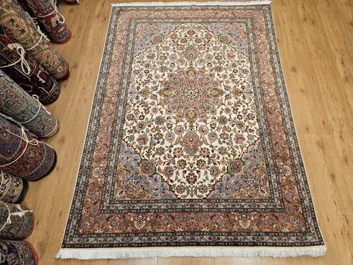 Vintage handgeknoopt perzisch tapijt tabriz 50raj 220x150, Huis en Inrichting, Stoffering | Tapijten en Kleden, Gebruikt, 100 tot 150 cm