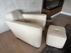 Prachtige Alhambra fauteuil met hocker van Linteloo., Ophalen, Zo goed als nieuw, 100 tot 125 cm, Leer