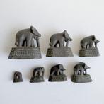 Bronzen serie (7) opiumgewichten Birma, Ophalen of Verzenden, Brons