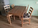 IKEA Jokkmokk eettafel en 4 stoelen, 100 tot 150 cm, Zo goed als nieuw, Vier personen, Rechthoekig