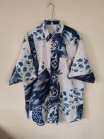 Vintage overhemd / shirt / print / blauw / wit / 2XL -3XL, Albert Cuypstr 168a, Blauw, Vintage, Ophalen of Verzenden