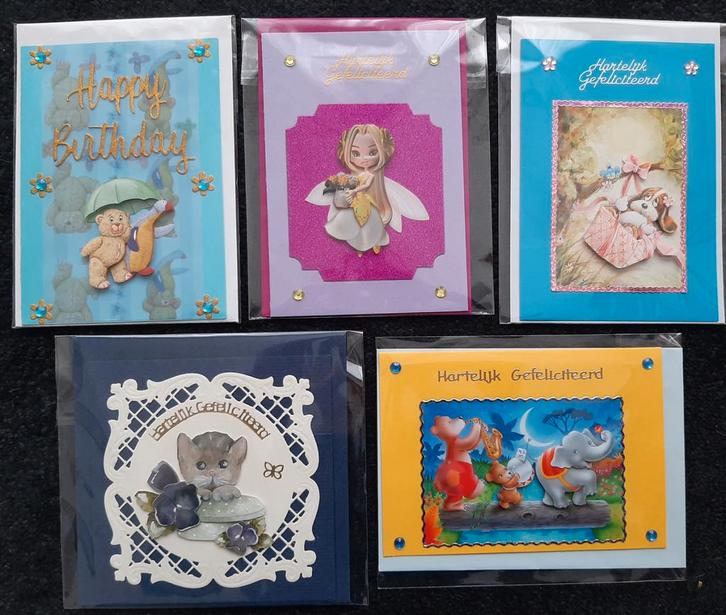 Setje 3D Kinder Verjaardags Wenskaarten, Ophalen In Gemert, Hobby en Vrije tijd, Kaarten | Zelfgemaakt, Nieuw, Overige thema's